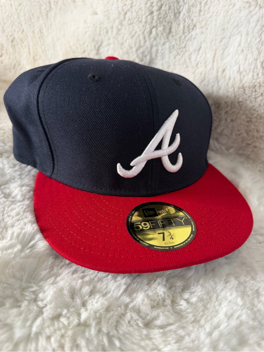 New Era Navy and Red Atlanta Braves Fitted Cap